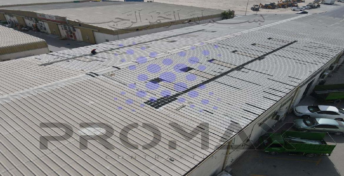 Globe Gym - metal roof waterproofing project by Promax in Dubai, UAE